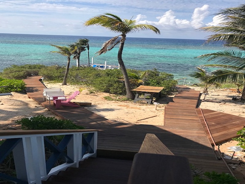 Ipe walkway to caribbean