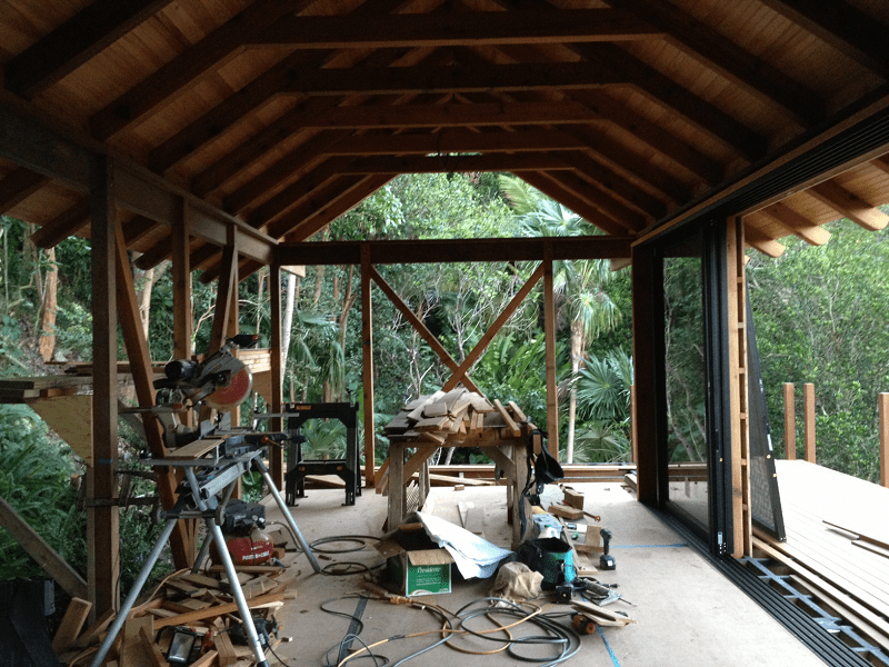 Roof completed to house the work area