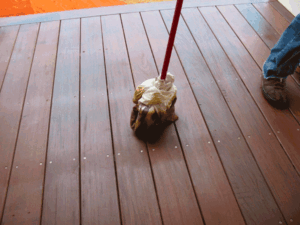 Deck Finishing – Photo Journey - broom-w-tshirt-300x225